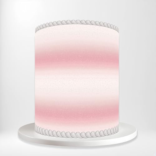Pink Ombre Glitter Sparkle Wrap Around Print A4 Edible Paper Icing Sheet Cake Topper Side Ribbon Border Decor for Personalised Themed Decorations 2X