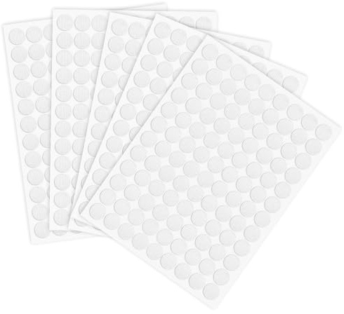 TOZKZO 1080 Pezzi Tondini Adesivi Tondo, 540 Coppie 10mm Punti Autoadesivi Con, Adesivo Tondo Punti Autoadesivi per Casa Ufficio Decorazioni da Parete Foto DIY - Bianco