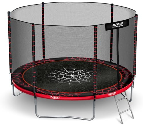 Neo-Sport Trampolin Outdoor Kinder Gartentrampolin Sicherheitsnetz Innen Leiter Gepolsterte Stangen Wetterfest Rostfre
