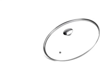 Moneta Glasdeckel mit Rand und Knauf aus Edelstahl, 18 cm