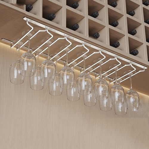 YTYTU Porta Bicchieri da Vino da Appendere, Acciaio Inossidabile Porta Bicchieri Vino, Supporto per Calici da Vino, Porta Champagne, Adatto per Casa, Bar, Ristorante(78 * 27cm/30.7 * 10.6in)