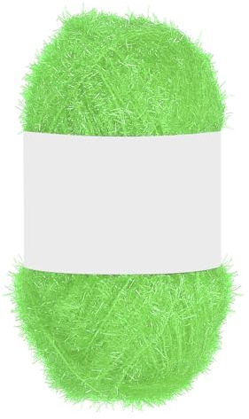 PATIKIL 1 Skeins 109 Yards Scrubbie Yarn, Sparkle Yarn Polyester Scrubbie Sparkle Red Heart Glass for Dishcloths Crocheting Knitting Blanket Rug Sweater Scarf Hat, Light Green
