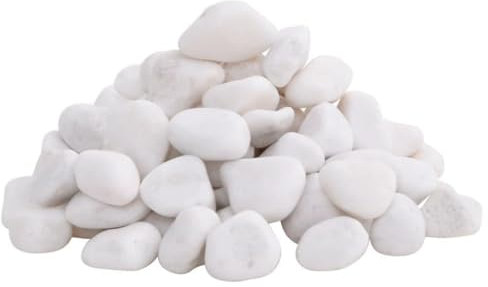 Gecheer Polierte Kiesel 10 kg Weiß 2-5 cm Kieselsteine mit guter Drainage, Flusskiesel Zierkies für Aquarium Garten Dekoration, Dekosteine Gartenkies Glanzkies