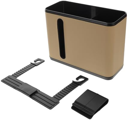 Anneome Organizador Respaldo Del Asiento Del Coche Cubo De Basura Multifuncional y Caja De Pañuelos Almacenamiento Para Viajes Familiares Diseño Elegante Fácil Instalación Accesorios De Coche