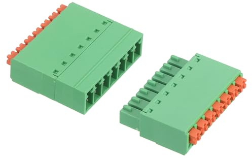 sourcing map 1 Set 7-Pin 3.81mm/0.15 Passo PCB Montaggio a vite Morsettiera Connettori diritti Nessuna saldatura 15EDGKN Maschio e Femmina Connettori Spina per 22-16AWG