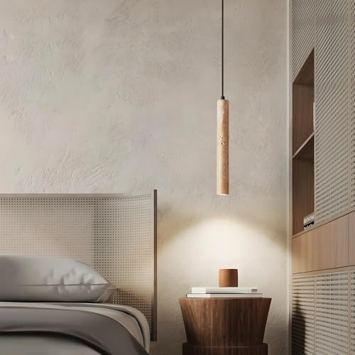 YUPIN Retro Huangdong-Stein Vintage Pendelleuchte Wabi-sabi Natürlich Stein Nachttischlampe Hängelampe G9 Rustik Hängeleuchte Lampen Für Schlafzimmer Kücheninsel Wohnzimmer Restaurant Leuchte(1-light)