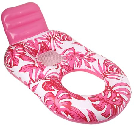Hamac de piscine gonflable - Matelas gonflable - Pour adultes - Chaise de salon flottante - Motif feuille d'érable - Pour adolescents - Intérieur et extérieur
