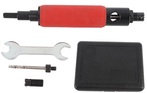 Hiraith 5/32 Rivet Removal Tool Set with Drill Bit - Alloy Steel Dome/Flat Head Rivet Puller for 1/4 Electric & Pneumatic Drills, Complete Accessory Kit