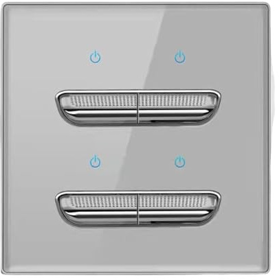 VIVIWI Moderno panel de interruptores de 86 mm con indicadores LED, placa de pared de vidrio endurecido, entradas simples para decoración del hogar y la oficina