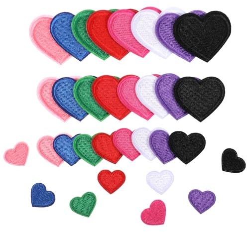 32 Stück Bügelbild Herz Bügelsticker Für Löcher Flicken Zum Aufbügeln Aufbügelbilder Bügelaufkleber Bügelpatch Sticker Für Textilien Hut Jeans Kleidung
