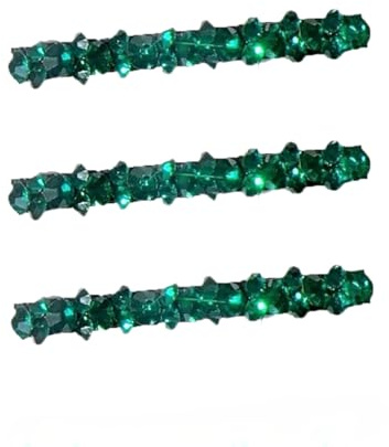 Haarspange mit grünen, glänzenden Strasssteinen, Haarnadeln, Haarnadeln, Entenschnabel, Krokodilklemme, Haarnadeln für Frauen, Brautschmuck, Hochzeit, Haar-Accessoires, 3 Stück