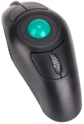 IWOWHERO Souris à Commande par Pouce Souris Trackball Portable 5 Touches Design Dolphin sans Fil 2.4Ghz pour Ordinateur Portable Droitiers/Gauchers