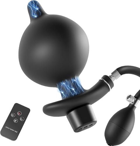 Electric Shock Butt Plug Prostate Vibrator Remote Control Vibrator Inflatable Electric Shock Anal Plug 12 Modes E Stim 20 Levels Silicone Prostate Toy for Men Women Training Dilator Stretcher DYJCSN