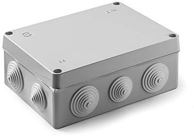 FAMATEL – Wasserdichte Abzweigdose IP55 | Deckel verschraubt | Mit Kegel | 220 x 170 x 85 | Grau