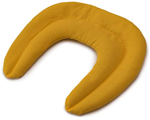 Traubenkern Nackenhörnchen mit Kammern mango - Traubenkernkissen - Nackenkissen - Wärmekissen für Nacken