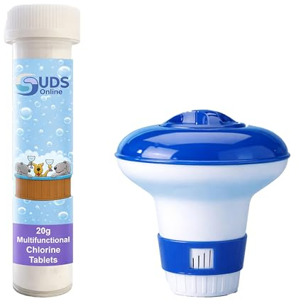 SUDS-ONLINE Chlorine Floating Dispenser with 5 x 20g Tablets for Pools Spa Hot Tub