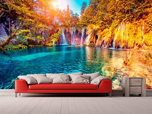 Fotomural Vinilo Pared Cascadas | Fotomural para Paredes | Mural | Vinilo Decorativo | Varias Medidas 200 x 150 cm | Decoración comedores, Salones, Habitaciones...