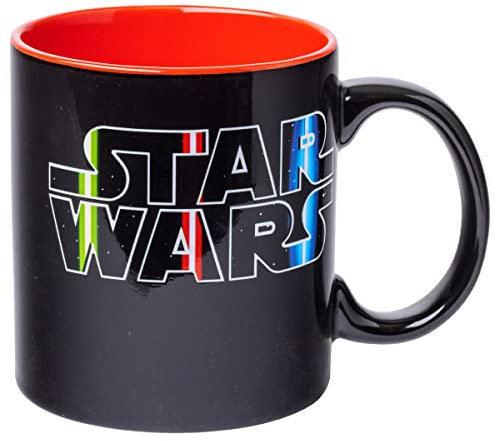 Silver Buffalo Star Wars Lightsaber Logo Heat Reveal Ceramic Coffee Mug, 20-Ounces