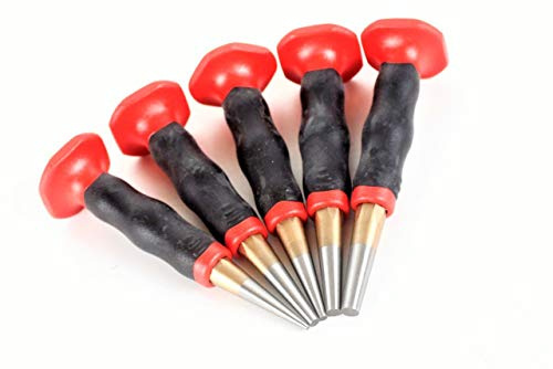 RENNSTEIG Durchtreiber Set 5 teilig mit Handschutz 2-6 mm Meißel Körner Treiber