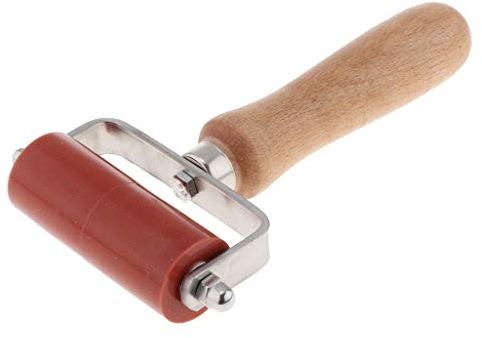 Tubayia Silikon Andrückrolle Andrückwalze Hitzebeständig Nahtroller Handdruck Roller (80mm Rotes Silikonrad)