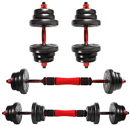 CCLIFE Hanteln Set 2er Kurzhanteln Langhanteln verstellbar 30 kg Hantelset professionell Dumbbell mit Verbindungsstahlrohr Gewichten