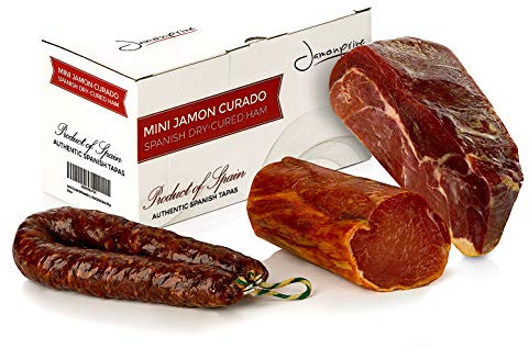 Jambon Serrano Cru Désossé 1 Kg + Lomo (Longe) Duroc Naturel 250 gr + Saucisson (Salchichón) Serrano 200 gr - Jamon Serrano Jamonprive