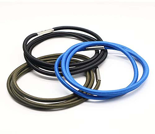 Trash Can Bands Set of 3, Fits 13 to 32 Gallon Cans, Hongmed Elastic Rubber Bands for Kitchen/Office/Garage, Secure Garbage Bags(Black/Blue/Green)