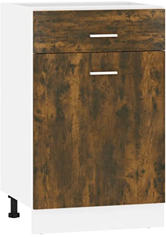 vidaXL Unterschrank mit Schublade Lyon Räuchereiche 50x46x81,5 cm, Küchenschrank, Gastronomieschrank, Gastro Möbel, Küchenmöbel, Aufbewahrungsschrank