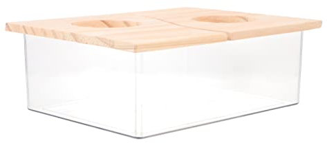 POPETPOP Badbehälter Aus Acryl Für Hamster Mit Deckel Rutschfester Unterseite Glatten Kanten Und Hoher Transparenz Als Hamsterbadewanne Für Kleine Tiere Und Tägliche Hygiene