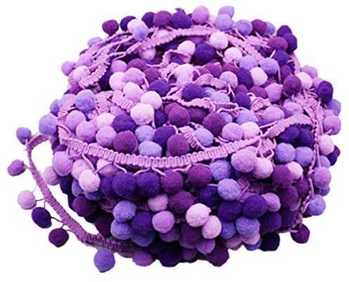 MAGICLULU Farbverlauf Pompon Borte 4-5 Farben 177 Zoll Diy Kugelspitze Für Kleider Schals Hüte Partydekoration Fransenbordüre Zum Nähen