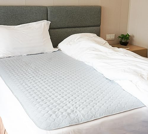 Pack of 1 Careboree Soft-Brushed Absorbent Washable Incontinence Underpads Leakproof Pee Pads Waterproof Reusable 36X72 Fits King Bed Durable Draw Sheet Mattress Protector