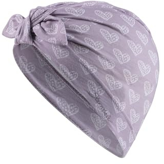 Sterntaler Knotenmütze Herzen - Babymütze aus Flammgarn-Jersey mit allover Print - Mädchen UV-Schutz 50+ Turban Mütze - modische Beanie Baby und Kinder Mütze - Übergangsmütze