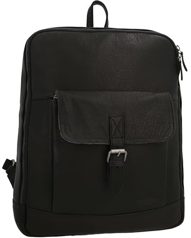 Gusti Sac Ove à dos en cuir Sac à dos de ville Vintage Femme Homme Cuir Noir