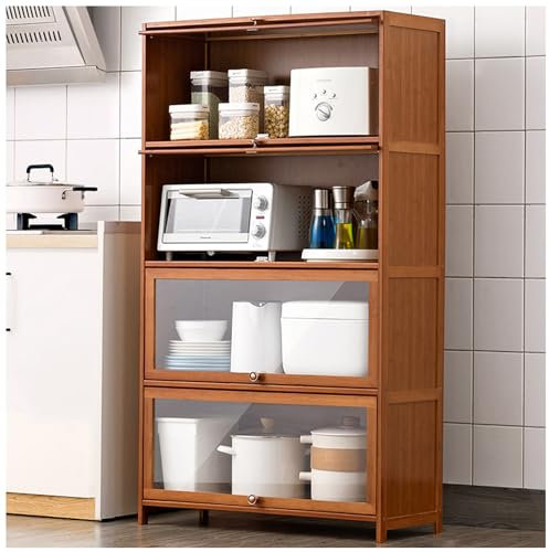 ARMERI Küchenschrank, Buffetschrank Küchenschränke, Küche Schrank Vorratsschrank, Freistehend Küchenbuffet, Kitchen Cabinet mit Flip-Top-Schranktür, Mehrzweckschrank,80×140cm/31.5×55in