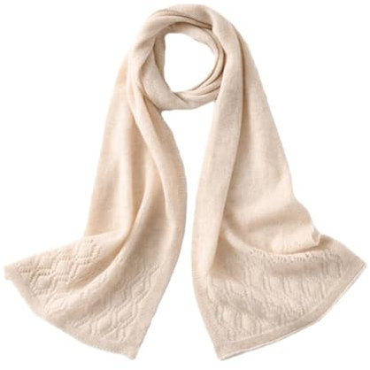 DBFBDTU Herbst Winter Frauen Kaschmir Strickschal Solide Dame Schals, beige, One size