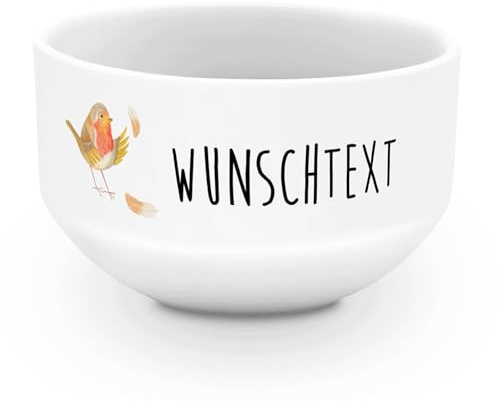 Mr. & Mrs. Panda Schale personalisiert Rotkehlchen Federn - Personalisierte Geschenke, Schüssel, fliegen, Suppenschüssel, Müslischüssel, Spruch Motivation, Lustige Sprüche, Motivationsbilder, Vogel