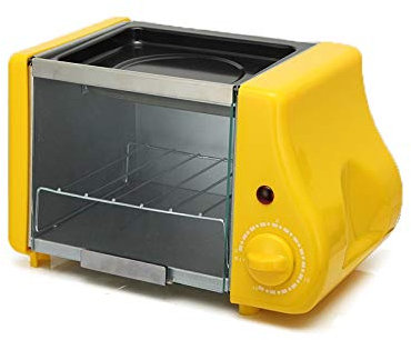 TEmkin Mini multifunción eléctrica para Hornear panadería, Horno asado, Parrilla, Huevos fritos, Tortilla, sartén, máquina de Desayuno, máquina para Hacer Pan, tostadora (A)