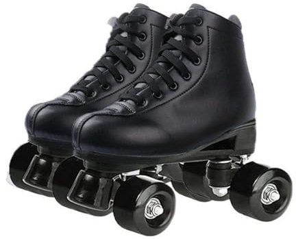 BMOZRM Doppelreihe Rollschuhe Damen Und Männer Schick Rollschuhe Vier Räder Rollerskates Draussen Sport Roll Schuhe for Erwachsene (Color : Black+Black Wheel, Size : 41 EU)