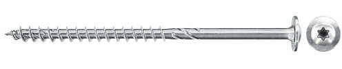 fischer PowerFast II Spanplattenschraube 5,0 x 60, Tellerkopf mit Innenstern TX25, Teilgewinde, Schraube für Holzverarbeitung, reduziert Einschraubwiderstand & Einschraubzeit, gvz, 200 Stück