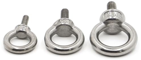 BKEKM ringschrauben Augenschraube, 3 Stück Augenmutter, 304 Edelstahl, Ring-Augenschraube, Marine-Schraube, Ring-Augenschraube, M3, M4, M5, M6, M8, M10, M12, Hebeösenschraube stabil
