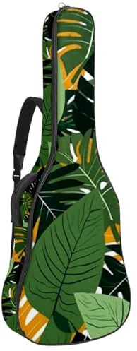 Akustikgitarrentasche Groß Schöne Gitarrentasche für 40/41/42 Zoll, wasserdichte Gigbag mit Schwammschutzschicht, Kokosnussbaum Silhouette, Mehrfarbig Nr. 08, 42.9x16.9x4.7 in, Gitarrentasche
