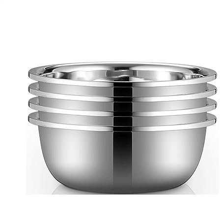 Salad Bowl Cookware Salad Bowls Soup Bowls Cooking Baking Pots and Bowls Fruit Bowls Mixing Bowls 4 Piece Stainless Steel Storage Bowls Serving Trays 36Cm/38Cm/40Cm/45Cm