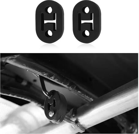 2 Piezas 2 Agujeros de Goma Colgadores Escape Coche,12mm Agujero Silenciador Colgador de Ajuste para Coche,Camione,SUV,Aislador Cola de Escape del Sistema para Reducción de Ruido (2 Piezas)