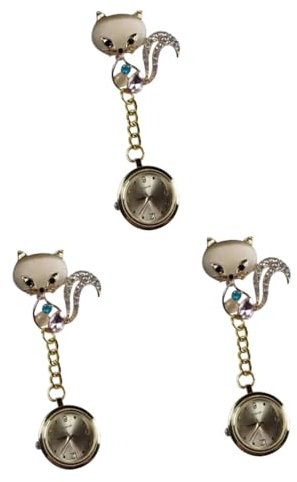 WRITWAA 3stücke Portable Watch Mit Rhinestone- Elegante Taschenuhr Für Pflegefachkräfte Für Ärzte Und Goldfarben Clip Design Für Medizinischen Einsatz