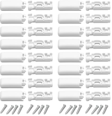 16 Stück Plissee Ersatzteile - Klemmträger und Halterung in Weiß, PE Klemmen und Spannschuhe