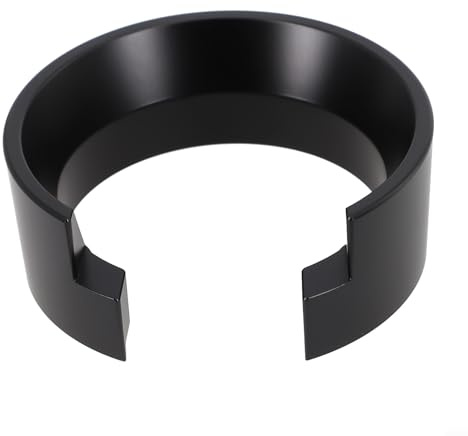 Feegow 58 mm Dosiertrichter, Aluminium-Espresso-Dosiertrichter, 58 mm, Siebträger-Trichter, Kaffee-Zubehör, Espresso, Kaffee-Dosierung für Ring, für Zuhause, Café (schwarz)