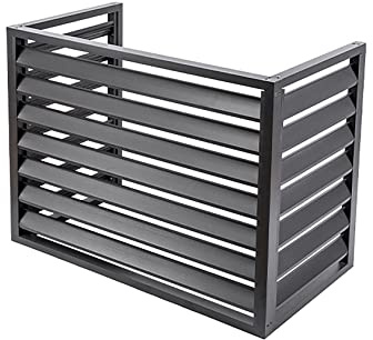 Valla de madera decorativa de privacidad para aire acondicionado, cubierta protectora de marco exterior de aleación de aluminio, soporte universal para bomba de calor sin conductos, unidad exterior