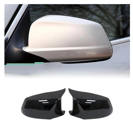 BHYYDS Für B&MW 5er F18 Pre-LCI F10 F11 2010–2013 Rückspiegelkappe, Seitenspiegelabdeckungen, Carbonfaser-Optik, Schwarz Auto Spiegelkappen(Bright Black)