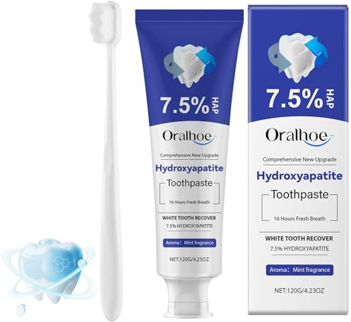Hydroxylapatit Zahnpasta, Hydroxylapatit Zahnpasta Ohne Fluorid, Whitening Zahnpasta, Zahnpasta Hydroxylapatit, Tiefenreinigungs-Pflegezahnpasta, Fleckenentfernung, Ganzheitlicher Schutz für Zähnen