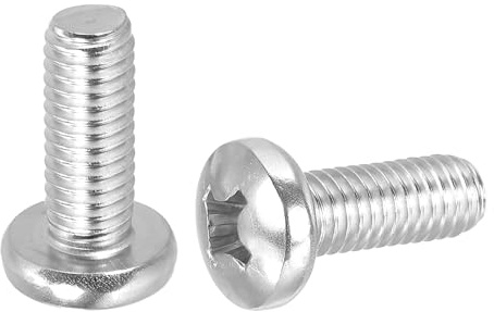 PATIKIL Tornillos Máquina Cabeza Avellanada 3/8-16 X 1, 10 Pzs Tornillos Cabeza Redonda Acero Inox 304 Para Tiradores Cajones, Cabeza Phillips, Totalmente Roscados, Acabado Brillante